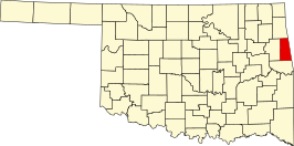 Locatie van Adair County in Oklahoma