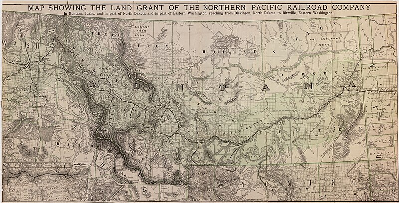 File:Map showing the land grant of the Northern Pacific Railroad Company in Montana, Idaho, and in part of North Dakota, and in part of eastern Washington, reaching from Dickinson, North Dakota, to LOC 86695638.jpg