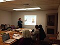 Mary Mark Ockerbloom, Wikipedian in Residence at the Chemical Heritage Foundation, teaching Wikipedia for the Philadelphia Arts and Feminism edit-a-thon at the University of the Arts