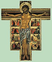Crucifix avec les scènes du calvaire.