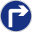 Señales de tráfico de Mauricio - Señal obligatoria - Gire a la derecha solo adelante.svg