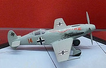 Display model of the aircraft showing its World War II configuration