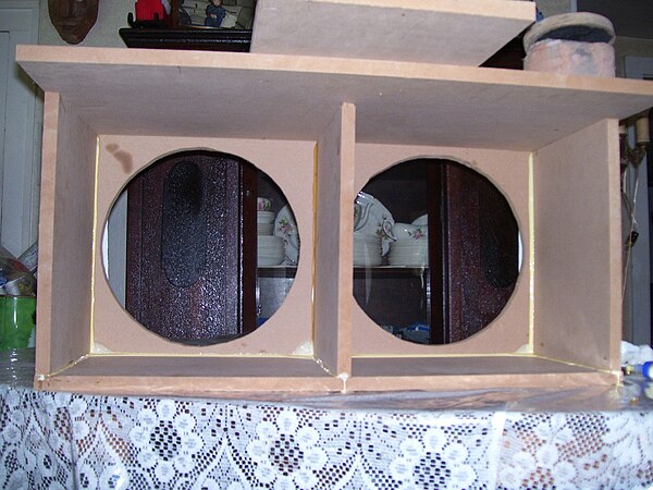 Medium density fiberboard is a common material out of which loudspeaker enclosures are built.