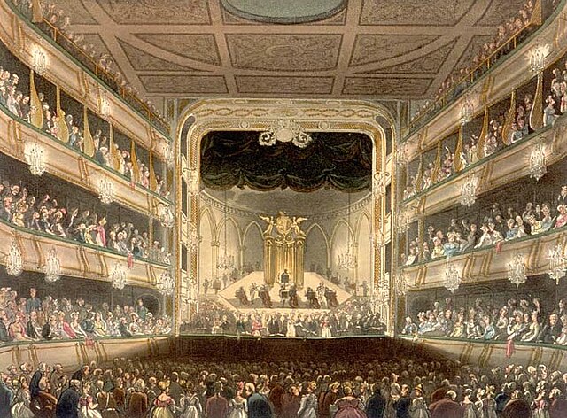 Музыка и театр xix. Театр Ковент Гарден в Лондоне 18 век. Королевский театр Ковент-Гарден Лондон. Ковент-Гарден 19 век Лондон. Королевский театр в Ковент-Гардене в 18 веке.