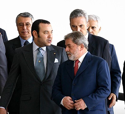 Mohammed VI (left) with Brazilian President Luiz Inácio Lula da Silva in 2004