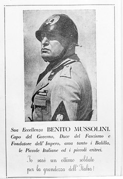 Propaganda poster of Mussolini