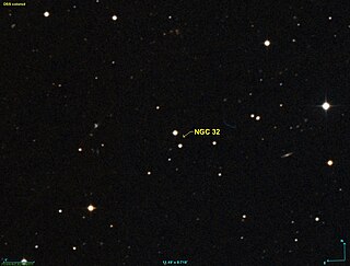 NGC 32 asterism of stars in the constellation Pegasus