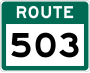 Route 503 marker