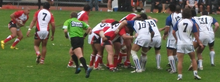 The Counties Manukau side lost 14 - 6 in the Albert Baskerville Trophy final NZleague2010scrum.png