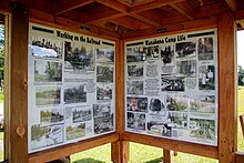 Walking Tour kiosk on North Shore in Wanakena N Shore Kiosk Wanakena Walking Tour.jpg