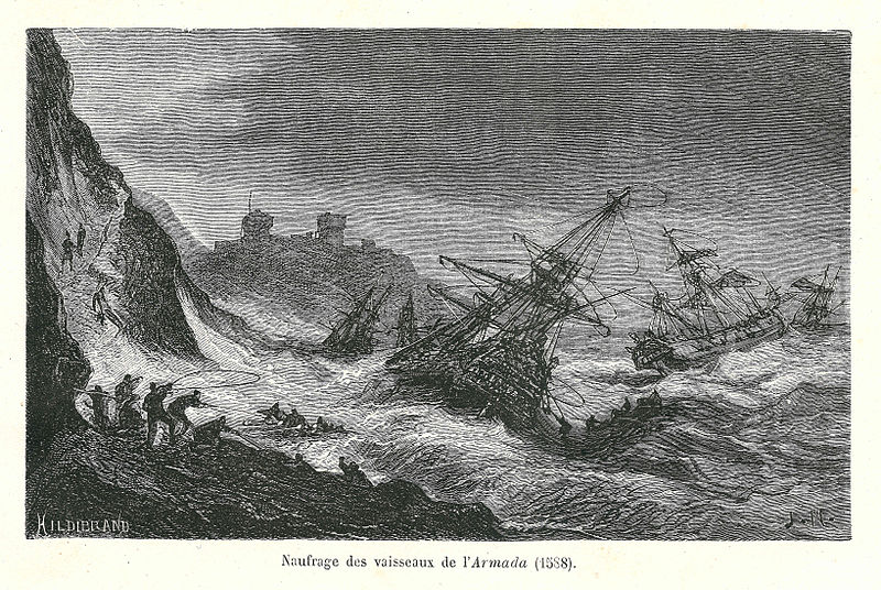 File:Naufrage de l'invincible Armada-gravure.jpg