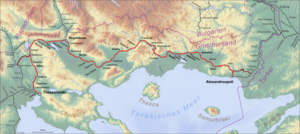 Vorschaubild für Bahnstrecke Thessaloniki–Alexandroupoli