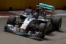 Rosberg during practice for the 2014 Singapore Grand Prix Nico Rosberg 2014 Singapore FP2.jpg