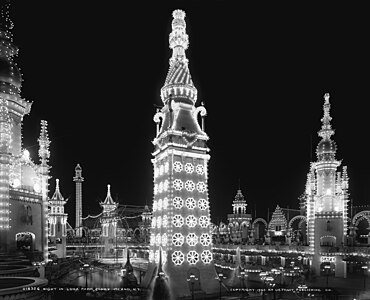 1905 Night in Luna Park, Coney Island, N.Y.