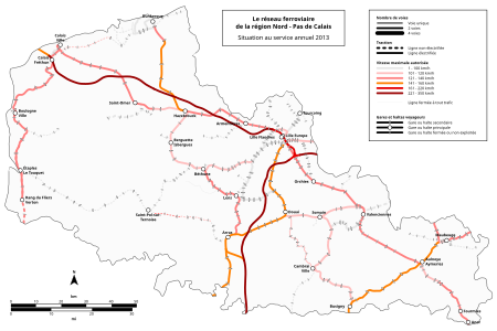 Fail:Nord Pas-de-Calais - Railway infrastructure map - fr.svg