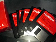 Floppy disks for NetWare 2.2 Novell NetWare 2.2 floppies.jpg