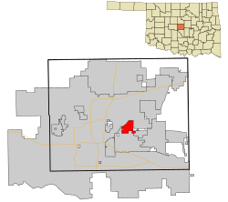 Oklahoma County Oklahoma Incorporated and Unincorporated areas Spencer highlighted.svg