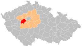 Poloha okresu Beroun v Česku (klikacia mapa)