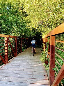 One of the footbridges on the Los Alamitos Creek Trail