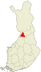 Oulu sur la mapo de Finnlando