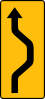 T-18a "plate indicating unexpected change of road direction – to the right and then to the left"