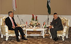 Singapore's Prime Minister Lee Hsien Loong with Modi. PM Modi in a meeting with Singapore PM Lee Hsien Loong at Nay Pyi Taw, Myanmar.jpg