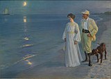 Summer Evening at Skagen Beach – The Artist and his Wife, P. S. Krøyer, 1899