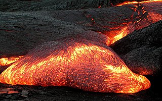Magma Mixture of molten or semi-molten rock, volatiles and solids that is found beneath the surface of the Earth
