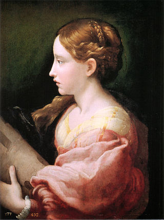 <i>Saint Barbara</i> (Parmigianino) Painting by Parmigianino