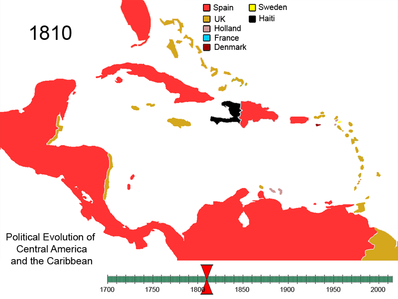 File:Political Evolution of Central America and the Caribbean 1810.png