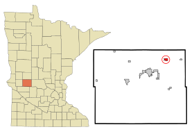 Pope County Minnesota Incorporated and Unincorporated areas Villard Highlighted.svg
