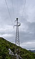 Image 686Power pylon maintenance crew, seen from atop the city walls, Ston, Croatia