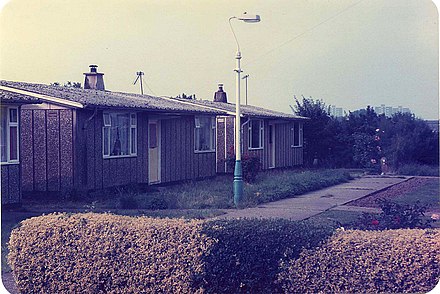 Prefabs like these were built to replace destroyed housing stock (Bilton Grange, 1984)