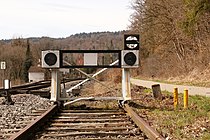 Prellbock im Bahnhof Fridingen (2018)