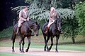 Reagan and Elizabeth II horseback riding at the Windsor Castle, 8 June