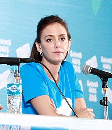 Press talk at the 2018 Summer Youth Olympics – Luciana Aymar (Luciana Aymar).jpg