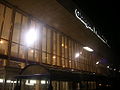 Glasgow Prestwick Airport terminal at night