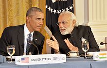 Modi and Obama at the summit. Prime Minister Narendra Modi with the President of the United States Barack Obama, 2016.jpg