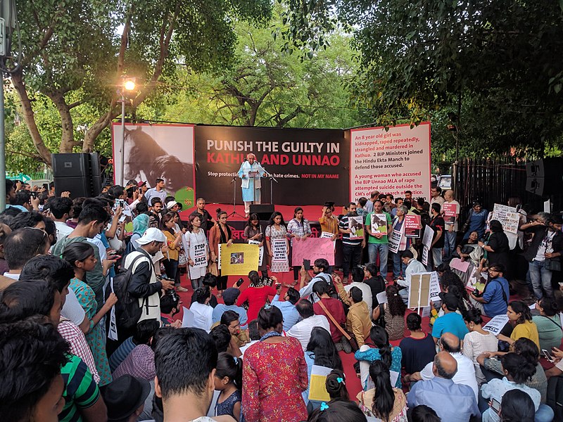 File:Protests for the Kathua Unnao Rape cases.jpg