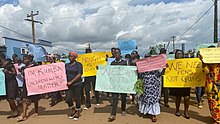 Protest in Kumba against school attacks Protests in Kumba after 2020 school shootinf.jpg