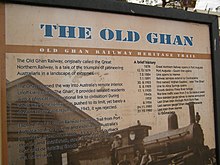 Sign about the Central Australia Railway at Quorn station Quorn-The-Old-Ghan.JPG