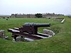 Fort George, Inverness, Scotland, with a 64-pounder Mark I rifled muzzle-loading gun, ca. 1864