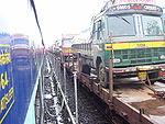 Trucks on the Konkan Railway Rolling Highway