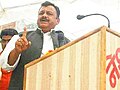 Rangrez Mustaquim Akhtar addressing public meeting at Morena, Madhya Pradesh.jpg