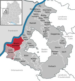 Kaart van Rheinmünster