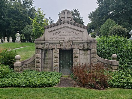 Robert C. Winthrop mausoleum in Mount Auburn Cemetery