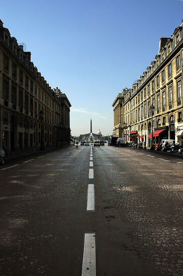 Rue Royale, from the Place de la Madeleine to the place de la Concorde in the 8th arrondissement.