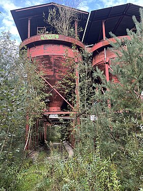 Ruins of sand silos at landscape protection area 'Elter Sand', Germany