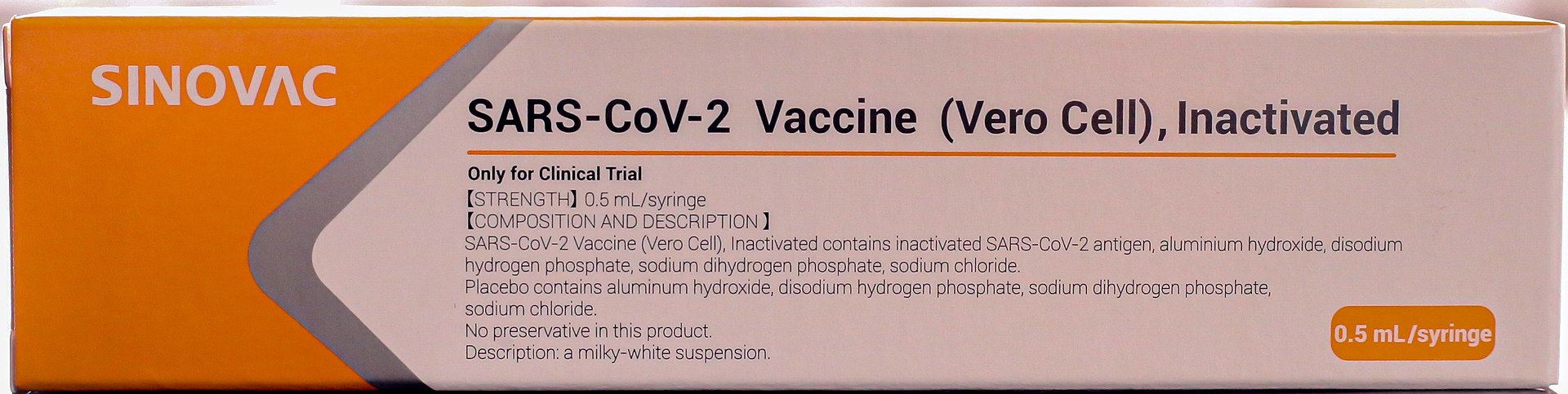Informations sur le vaccin chinois CoronaVac Covid-19