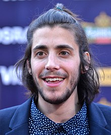 Sobral on the Eurovision Song Contest red carpet in Kyiv in 2017